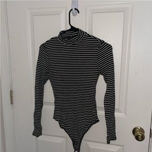 Black and white striped bodysuit